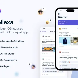 Pollexa Social Poll App iOS UI Kit